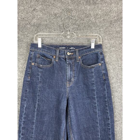 Old Navy High Rise Baggy Barrel Leg Evie Jeans Size 4 Blue - Picture 2 of 10